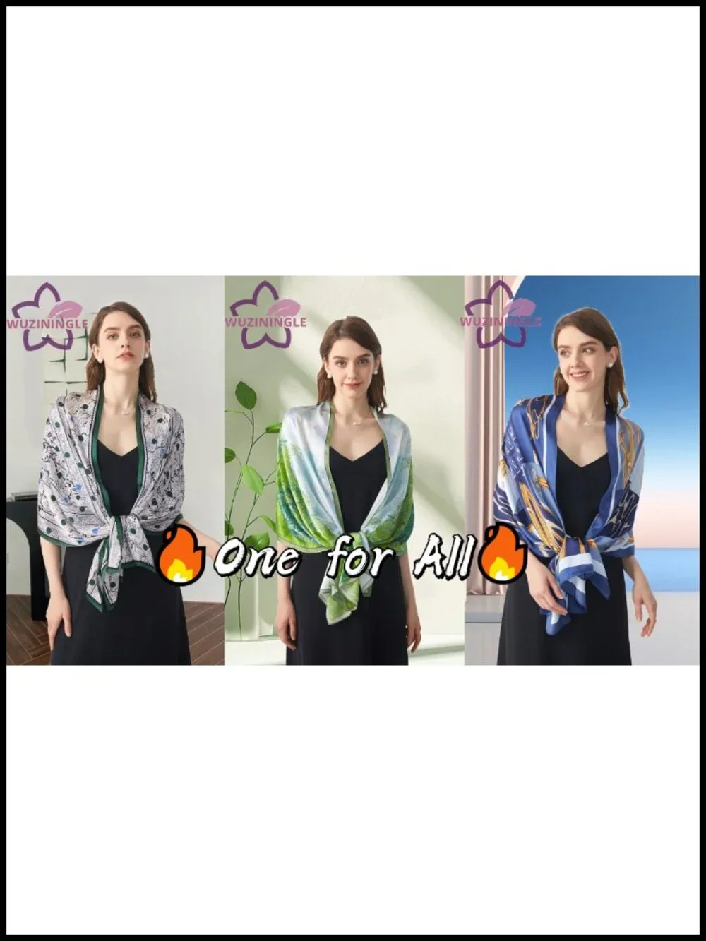 Large Silk Scarf for Women Hair Shawls and Wraps Evening Dresses Travel Scarf
